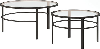 Henn&Hart Round Nested Coffee Table in Blackened Bronze, Coffee Table coffee - Image 8