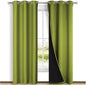 NICETOWN Blackout Curtains 80 inches Long, 2 Pieces, Fresh Green, Full Light by NICETOWN