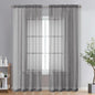 Charcoal Grey Sheer Curtains 90 Inches Long 2 Panels by OVZME