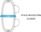 Coffee Mug Organizers and Storage (6Pack), Adjustable Mug Organizer for Kitchen Cabinet Shelf, Cup Stacker Holder for Tea Cup, Coffee mug, Glassware, Save Space for Cupboard