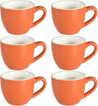 homEdge Mini Procelain Espresso Cup, 3 Ounces / 90 ml Tiny Coffee Mugs Demitasse for Espresso, Tea- Orange