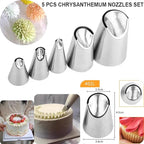 6 pcs Flower Piping Tips Rose Petal Pastry Tips, large piping tips, Chrysanthemum Nozzles, Cupcake Pastry Tool For Decorating Cake Tulip Baking Forms New (tulips - 6pcs)