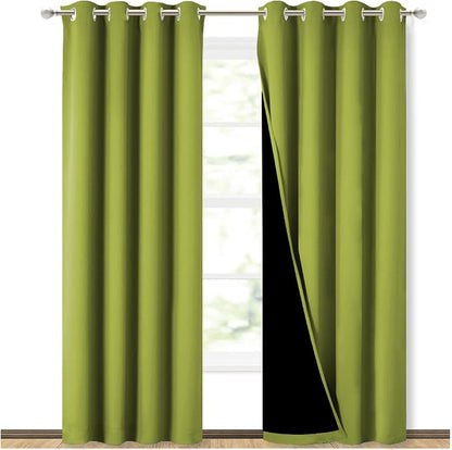 NICETOWN 100% Blackout Curtains 84 inches Long, Fresh Green, 52 inches Wide by NICETOWN