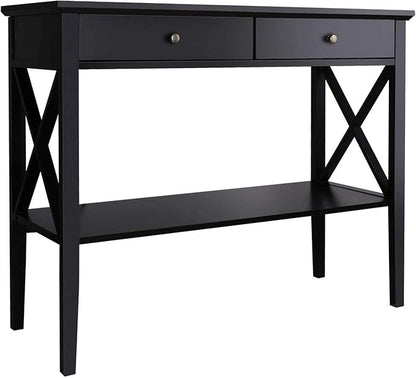 ChooChoo Console Table with Drawers, Narrow Wood Accent Sofa Table Entryway - Image 7