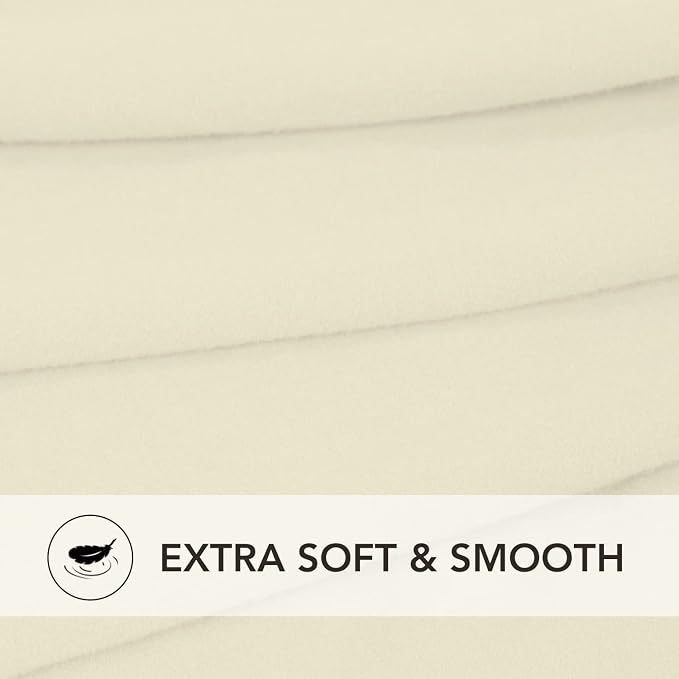 PureFit Stretch Oversized Couch Covers Fleece Sofa Slipcovers Ivory | 1-Piece - Image 5