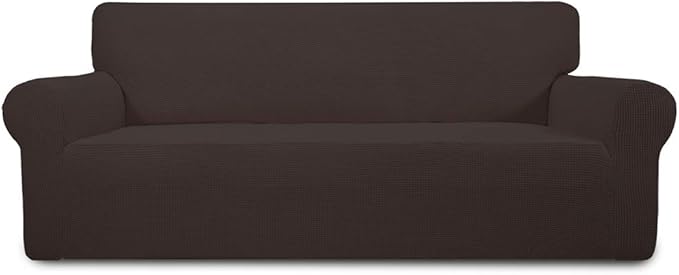 Easy-Going Stretch 4 Seater Oversized Sofa Couch Cover Chocolate | 1-Piece by Easy-Going