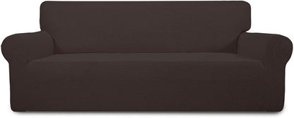 Easy-Going Stretch 4 Seater Oversized Sofa Couch Cover Chocolate | 1-Piece by Easy-Going