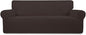 Easy-Going Stretch 4 Seater Oversized Sofa Couch Cover Chocolate | 1-Piece by Easy-Going