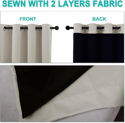 NICETOWN Full Shading Curtains for Windows, Super Heavy-Duty Black Lined - Image 5