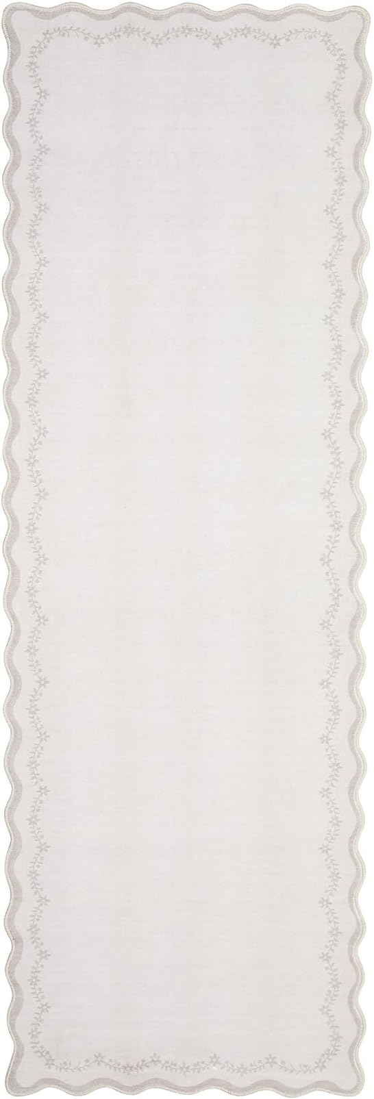 GarveeHome 2.5x10 Scalloped Washable Runner Rug Long Hallway Kitchen Rug | Soft - Image 4