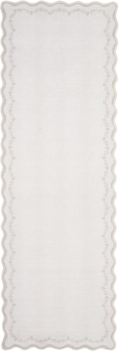 GarveeHome 2.5x10 Scalloped Washable Runner Rug Long Hallway Kitchen Rug | Soft - Image 4