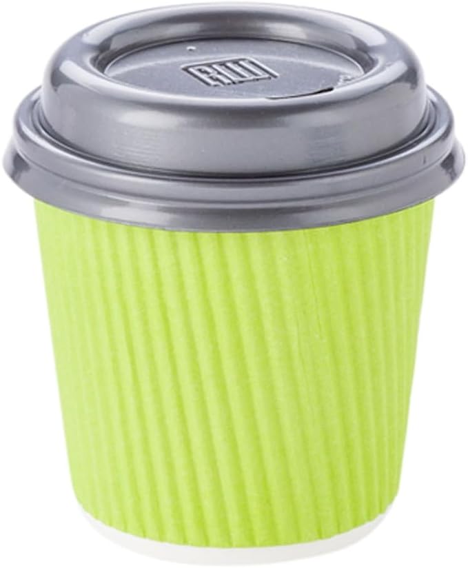 Restaurantware-4 Ounce Disposable Coffee Cups, 500 Ripple Wall Hot Cups For Coffee - Lids Sold Separately, Rolled Rim, Green Paper Insulated Coffee Cups, For Hot Coffee, Tea, And More