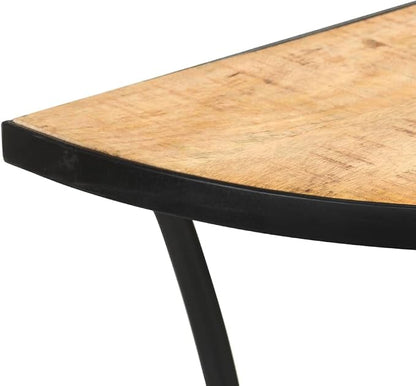 Industrial Style Side Table, Natural Solid Mango Wood End Stand - Image 7