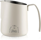 Milk Frothing Pitcher 750ML - Espresso Steaming Pitcher with Large Handle and Scale,Stainless Steel Milk Frothing Cup for Cappuccino, Latte Art,Coffee Machine Accessories (White)