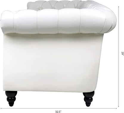 LEVNARY Chesterfield Sofa, Classic Tufted Upholstered Leather Couch, Modern 3 - Image 5