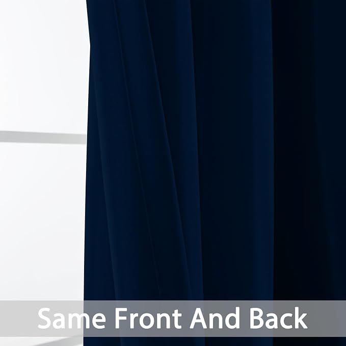 Yakamok Room Darkening Curtains 52x84 inch Length Dark Blue-Living Room | 2 - Image 5