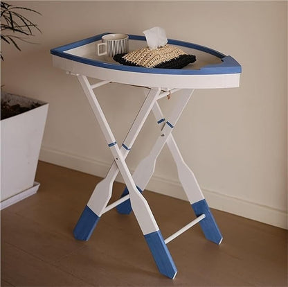 Boat-Shaped Solid Wood Folding Coffee Table - Image 2