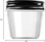 Novelinks 4 Ounce Plastic Jars with Black Lids - Refillable Round Clear Containers for Kitchen & Household Storage - BPA Free (40 Pack)