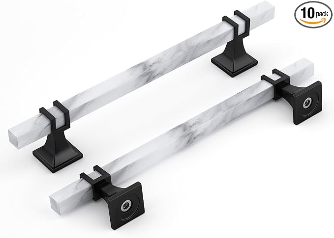Rergy Cabinet Handles Marble Drawer Pulls and Knobs, T-Bar Hardware by Rergy