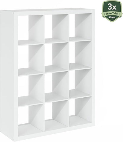 Furinno Cubicle Book Shelf, 12-Cube Bookshelf, Triple Thick Frame Cube Storage - Image 8