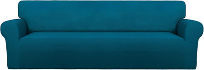PureFit Stretch Couch Covers for Sofa 4 Seater Slipcovers Peacock Blue | by PureFit