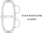 Coffee Mug Organizers and Storage (6Pack), Adjustable Mug Organizer for Kitchen Cabinet Shelf, Cup Stacker Holder for Tea Cup, Coffee Mug, Glassware, Save Space for Cupboard (Whit)