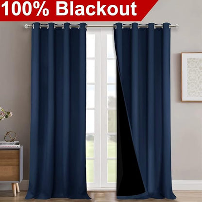 NICETOWN Full Shading Curtains 90 inches Long 2 Panels Set - Image 2