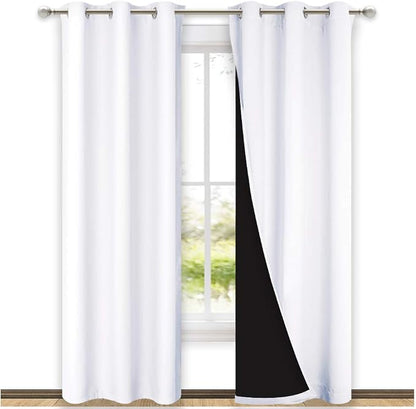 NICETOWN White Blackout Curtains 84 inches Long, Full Light Blocking Drapes by NICETOWN
