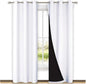 NICETOWN White Blackout Curtains 84 inches Long, Full Light Blocking Drapes by NICETOWN