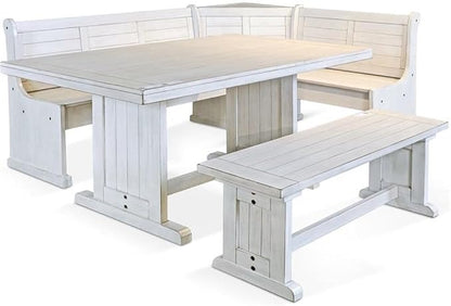 Pemberly Row 75" x 56" Farmhouse Wood Breakfast Nook Set - Image 6