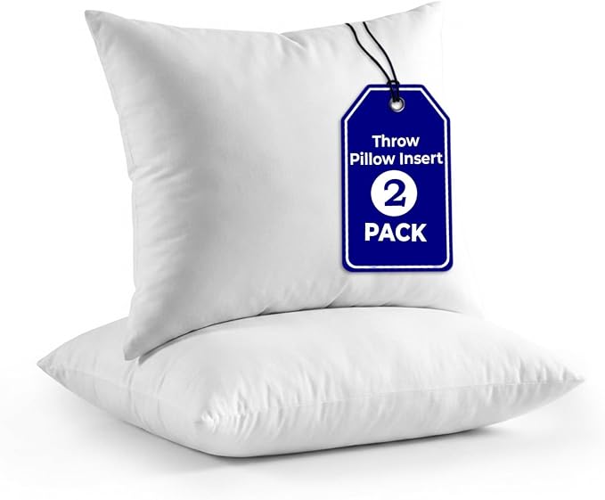 QUBA LINEN Throw Pillow Inserts, 22x22 Inches by QUBA+LINEN