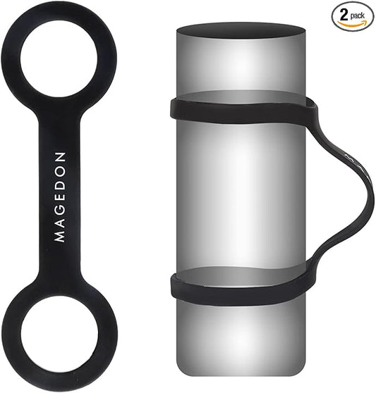 (2 pack) Water Bottle Carrier Grip,Water Handle Grip,Cup Strap, soft band holder strap makes any bottle handheld. For Running Bike, gym or jogging