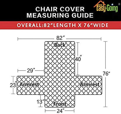 Easy-Going Reversible Couch Cover, Small Chair, Cyan/Ivory | Machine Washable - Image 7