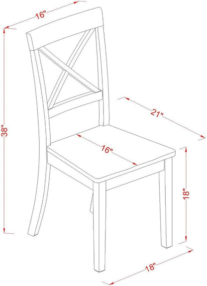 East West Furniture BOC-WHI-W Boston Dining Room Chairs - Image 3