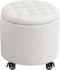 Furniliving Upholstered Button Tufted Round Ottoman by FurnilivingFurnitureforHome