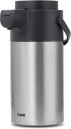 Tiken Airpot Coffee Dispenser with Pump - Coffee Carafes for Keeping Hot - Beverage Dispenser - 135oz/4L Thermal Coffee Carafe for Hot Liquids - Stainless Steel Insulated Coffee Thermos Carafe