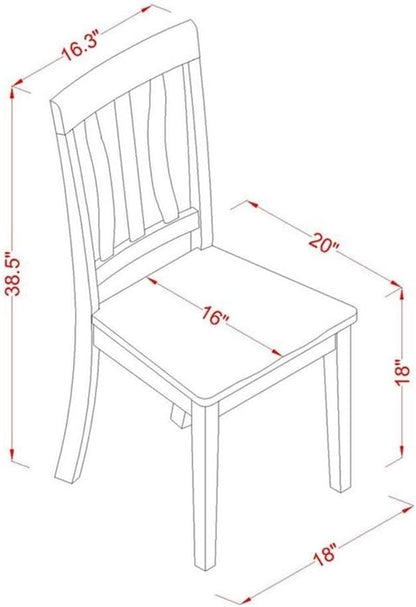 East West Furniture ANC-OAK-W Antique Dining Room Chairs - Image 3