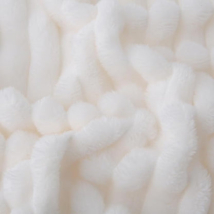 Cream White Fleece Throw Blanket 60”×80” - Image 6