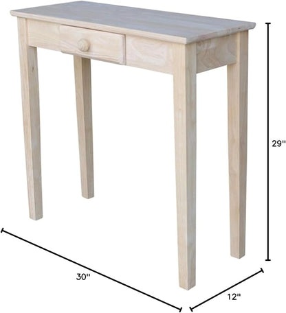 IC International Concepts, Rectangular Hall Table W/Drawer, Solid Real Wood - Image 2