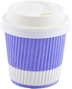 Restaurantware 4 Ounce Ripple Insulated Coffee Cups, 500 Double Wall Corrugated Light Purple Paper Tumblers, Leakproof, Non-Slip Design, Recyclable, Ribbed Surface, Matching Lids Sold Separately