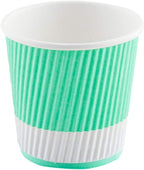 4 oz Light Green Paper Coffee Cup - Ripple Wall - 2 1/2" x 2 1/2" x 2 1/4" - 500 count box
