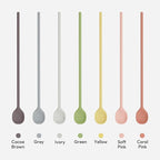 carrotez 9.9" Silicone coffee stirrer, Long Coffee Spoon, Reusable Iced Tea Spoon, Multipurpose Beverage Stirring Spoon - Green