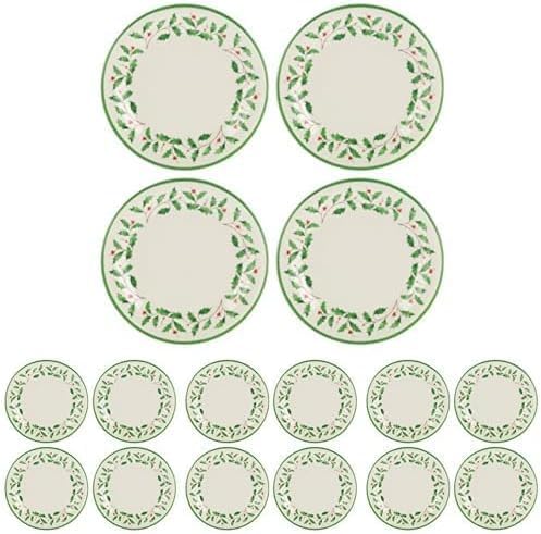 Lenox 863669 Holiday 4-Piece Melamine Dinner Plate Set, Christmas Dinnerware, Hosting (Pack of 4)
