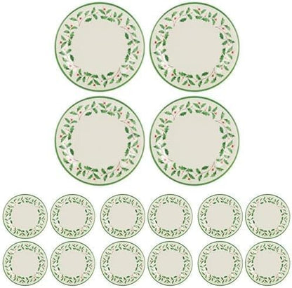 Lenox 863669 Holiday 4-Piece Melamine Dinner Plate Set, Christmas Dinnerware, Hosting (Pack of 4)