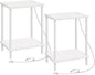 HOOBRO Side Table with Charging Station, Nightstand with 2-Layer Storage Shelves by HOOBRO