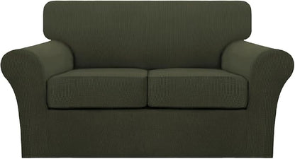 Turquoize 3 Piece Sofa Covers for 2 Cushion Couch Sofa Slipcover Soft Couch by Turquoize