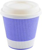 Restaurantware 8 Ounce Double Wall Disposable Coffee Cups, 500 Insulated Light Purple Paper Tumblers with Ripple Wall Design, Lids Sold Separately for Hot Drinks like Tea, Hot Chocolate and More