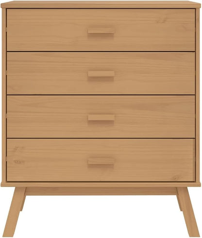 Scandinavian Style Solid Pine Wood Drawer Cabinet - Image 7