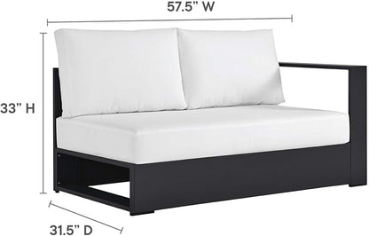 Modway Tahoe Aluminum 3-Piece Outdoor Patio Furniture Gray White, Modular - Image 7
