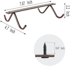 Cabinet Hook Mug Holder - Hanging Coffee Cup Rack for Kitchen, Under Cabinets Metal Hangers Organizer Shelf Storage Utensil (Brown)